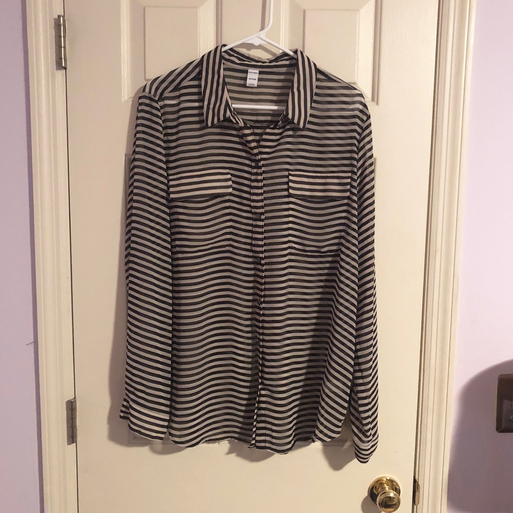 Old Navy Striped Button Up Blouse